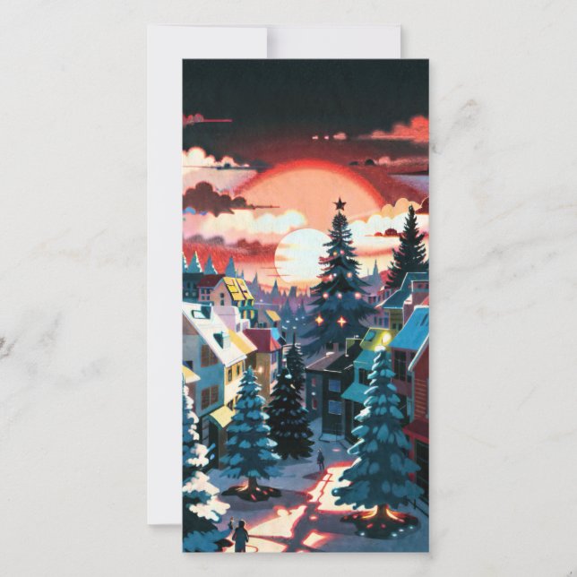 Winter Sunset  Holiday Card (Front)
