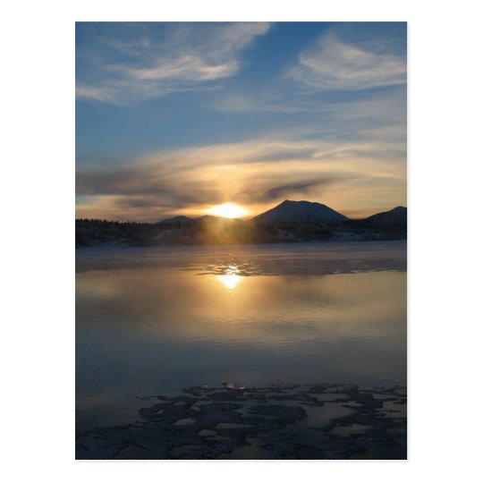 Winter Sunset in Aleknagik Postcard