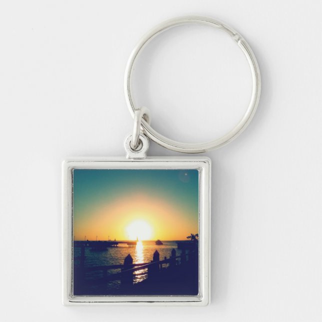 Winter Sunset in Key West Keychain (Front)
