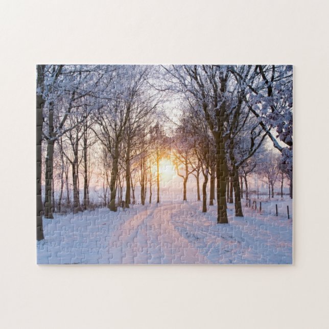 Winter Sunset Jigsaw Puzzle (Horizontal)
