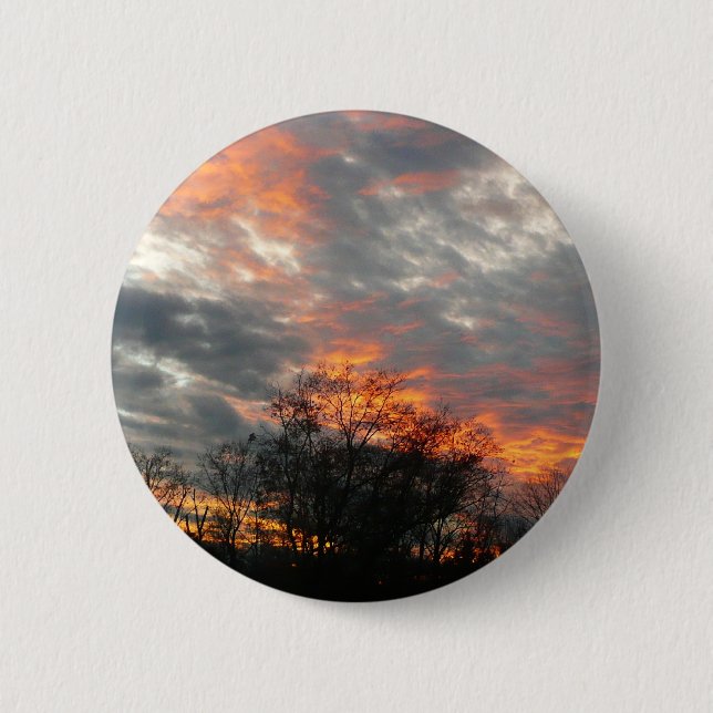Winter Sunset Nature Landscape Photography 6 Cm Round Badge (Front)