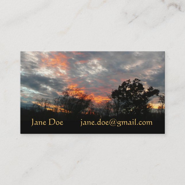Winter Sunset Nature Landscape Photography Business Card (Front)