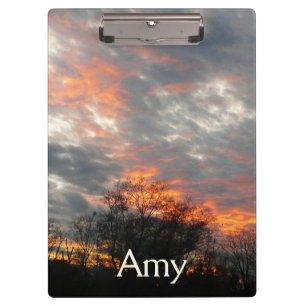 Winter Sunset Nature Landscape Photography Clipboard