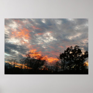 Winter Sunset Nature Landscape Photography Poster
