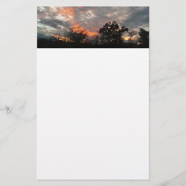 Winter Sunset Nature Landscape Photography Stationery (Front)