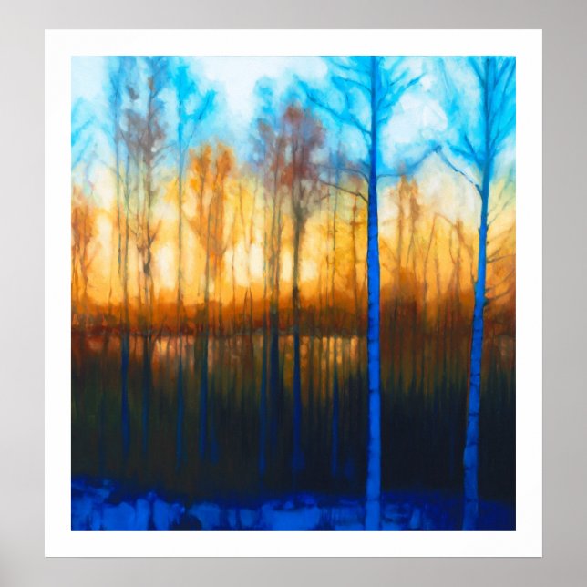 Winter Sunset on Lake Siljan Poster (Front)