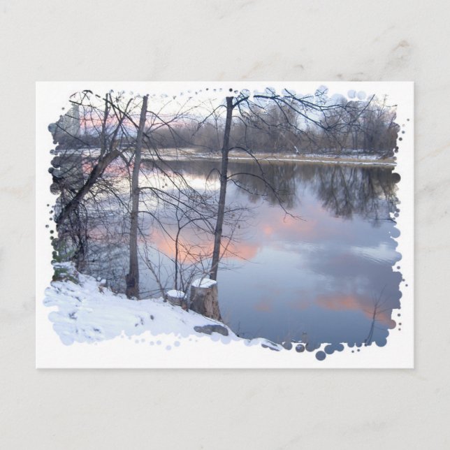 Winter Sunset on the Rideau Postcard (Front)