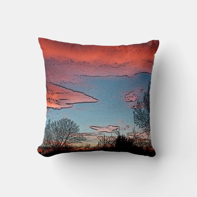 Winter Sunset Pillow (Front)