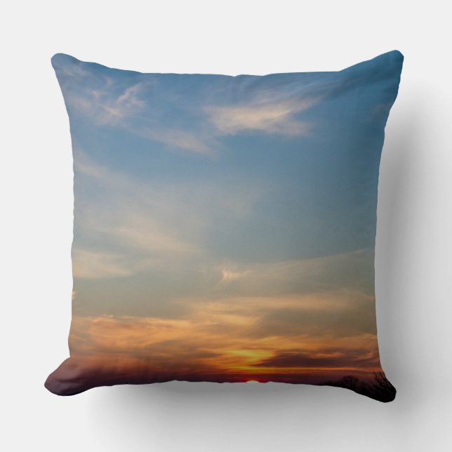 Winter sunset sky cushion (Front)