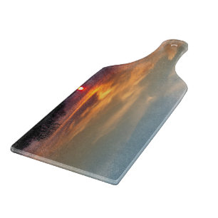 Winter sunset sky cutting board