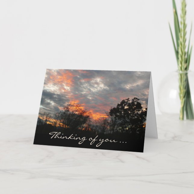 Winter Sunset Thinking of You Card (Front)