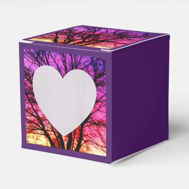 Winter Sunset Tree Favour Box (Front Side)