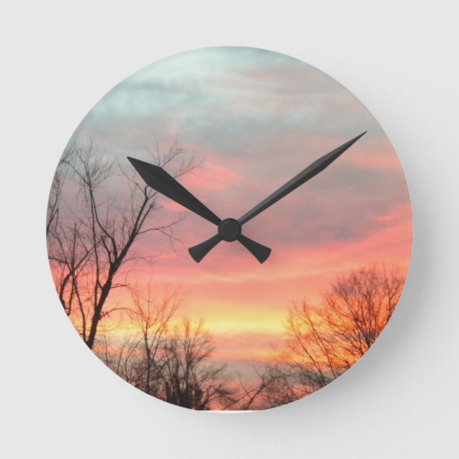 Winter Sunset Wall Clock (Front)