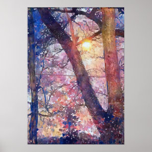 winter sunshine A.I. enhanced photo in pastels Poster