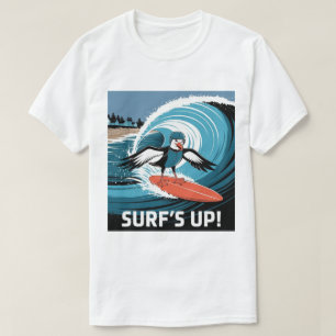Winter Surfer Seagull, Seagull Surfing, Seagull T T-Shirt