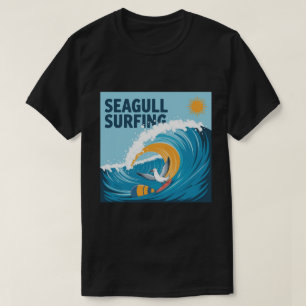 Winter Surfer Seagull, Seagull Surfing T-Shirt