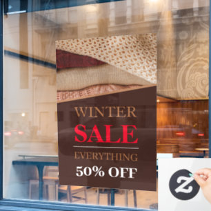 Winter Sweater Sale Custom Window Cling