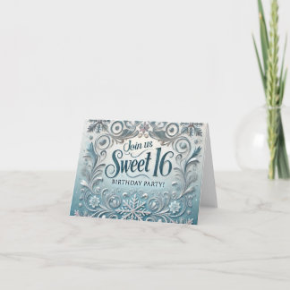 Winter Sweet 16 Birthday Party Invitation