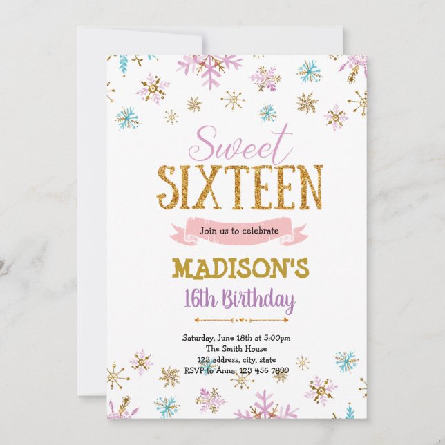 Winter sweet 16 invitation (Front)