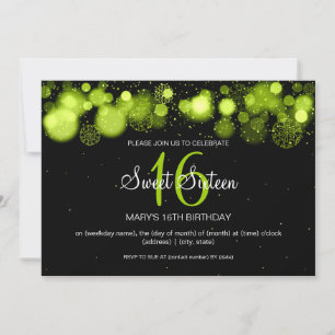 Winter Sweet Sixteen Birthday Party Lime Invitation