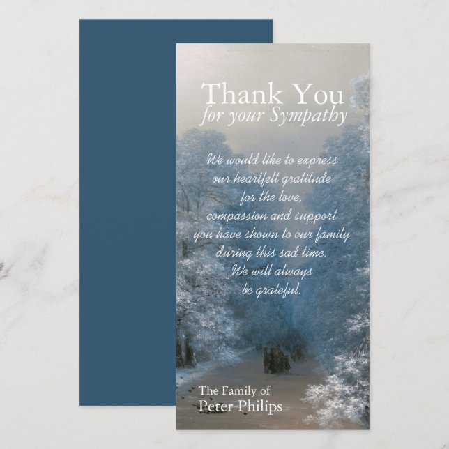Winter Sympathy Thank You Photo Card (Front/Back)