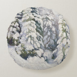 Winter Tale, 1913 Round Cushion