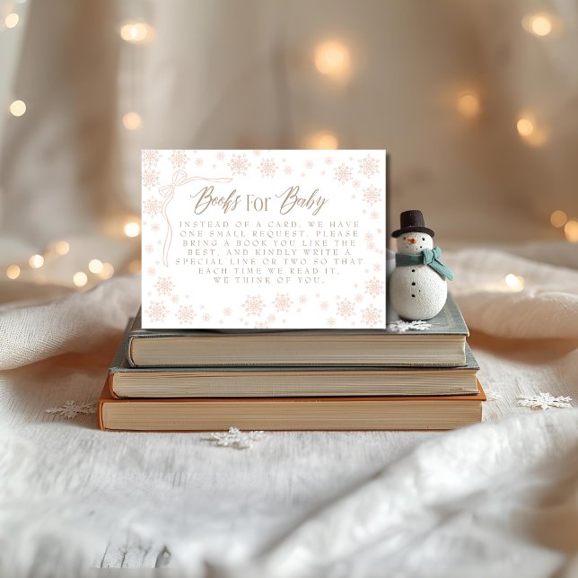 Winter Taupe Books for Baby  Baby Shower Enclosure Card (Winter Taupe Books for Baby Baby Shower Enclosure Card)