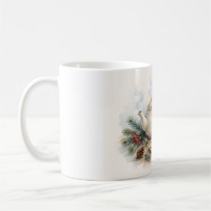 Winter Teapot Gift Watercolor Tea Cookies Pine Art Coffee Mug