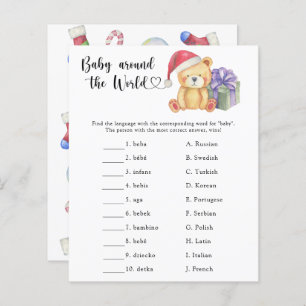 Winter teddy bear - Baby around the world game
