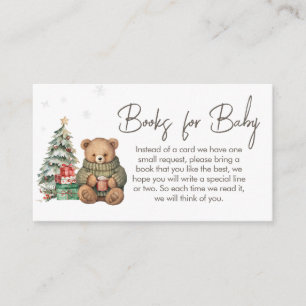 Winter Teddy Bear Baby Shower Books for Baby Enclosure Card
