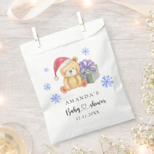 Winter teddy bear Baby Shower Favour Bags