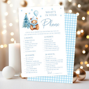 Winter Teddy Bear Baby What's in Your Phone Game