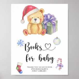 Winter teddy bear , books for baby poster