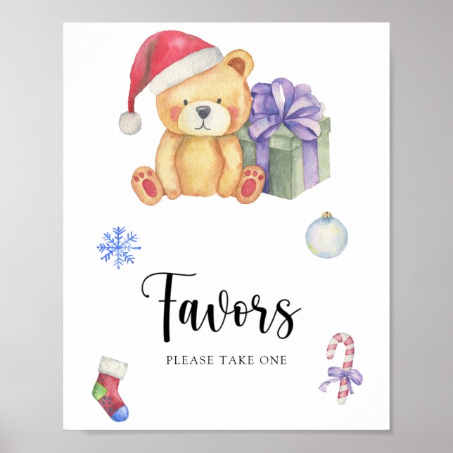 Winter teddy bear -  Favours Poster (Front)