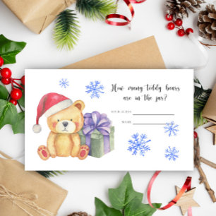Winter teddy bear - guess how many bears enclosure card