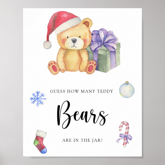 Winter teddy Bear - guess how many teddy bears Poster (Front)