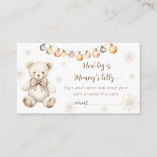 Winter teddy bear how big is mummy's belly enclosure card