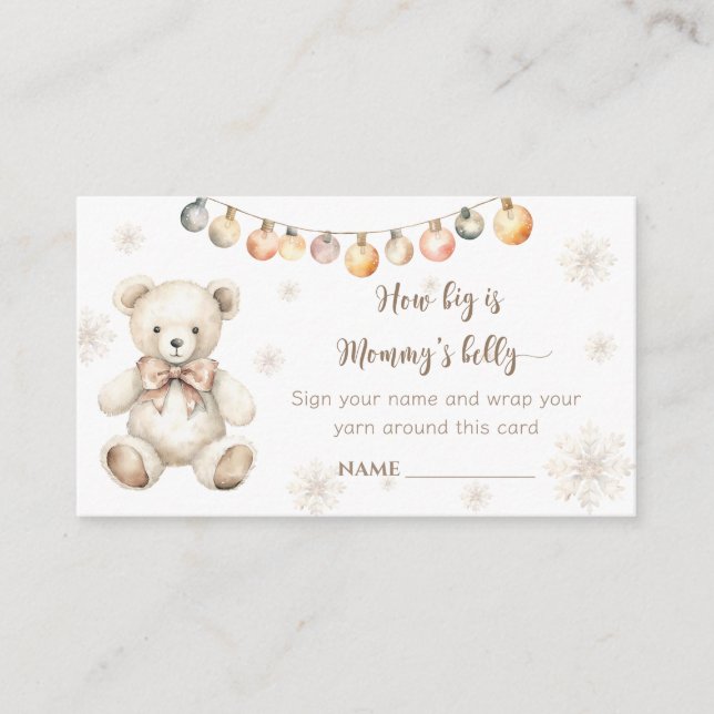 Winter teddy bear how big is mummy's belly enclosure card (Front)