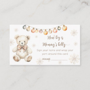 Winter teddy bear how big is mummy's belly enclosure card