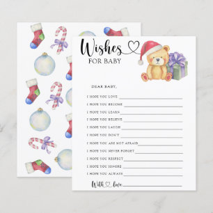 Winter teddy bear - Party game   wishes for baby
