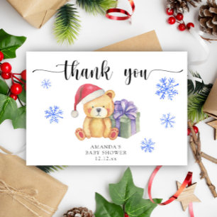 Winter teddy bear - thank you card