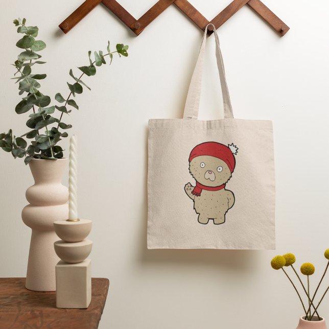 Winter Teddy Bear Tote Bag (Creator Uploaded)