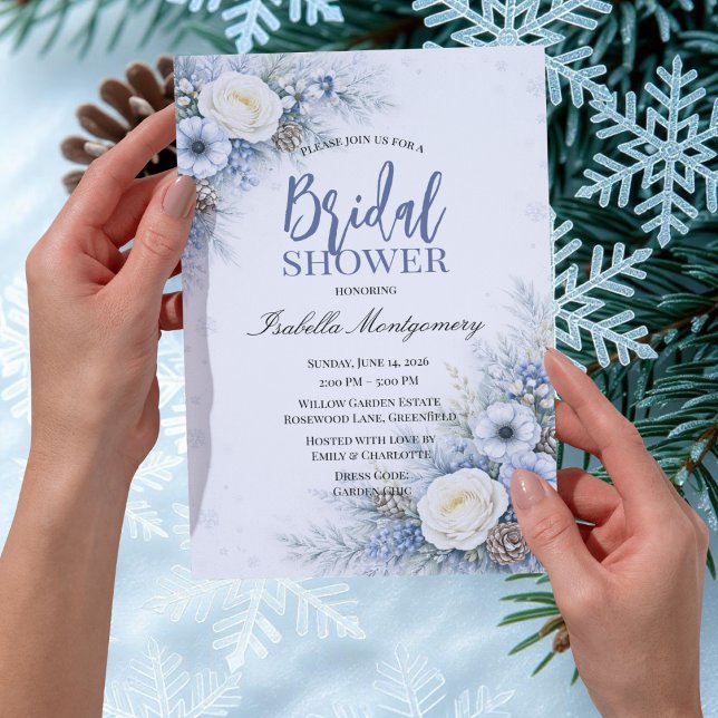 Winter Theme Bridal Shower Invitation (Winter Theme Bridal Shower Invitations)