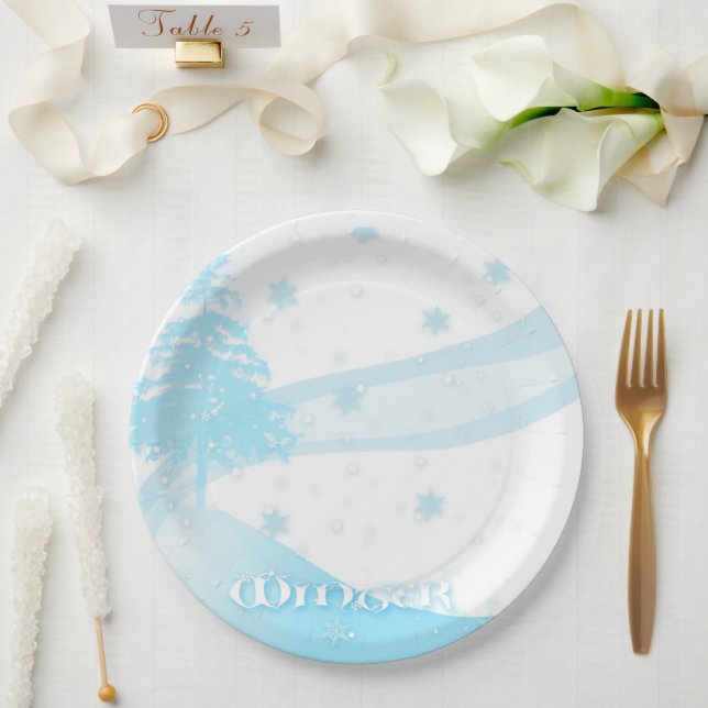 Winter Theme Paper Plate (Wedding)