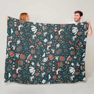 Winter theme pattern Fleece Blanket