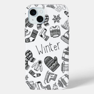 Winter theme pattern outline iPhone / iPad case