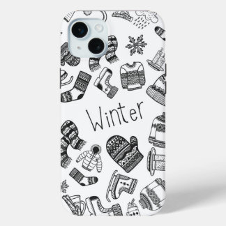 Winter theme pattern outline iPhone / iPad case