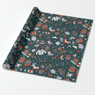  winter theme pattern wrapping paper