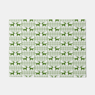 Winter Theme Reindeer Pattern Holiday Christmas Doormat