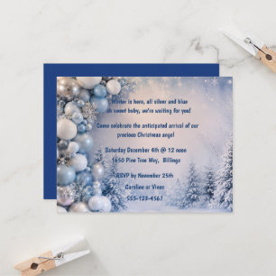 Winter Themed Baby Shower Digital Download Invitation